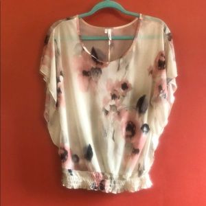 Sheer Floral Top Size Large